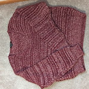 V Neck Burgundy Sweater